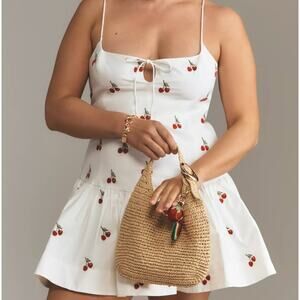 pilcro short sleeve v neck smocked babydoll mini dress Aeropostale Womens' Solid V-Neck Crocheted Babydoll Mini Dress - White - Size XL - Cotton